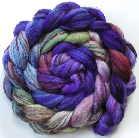Fairy Wings (5.6 oz.)- Batt in a Braid #39 - Falkland Merino/ Mulberry Silk / Sari Silk (50/25/25)