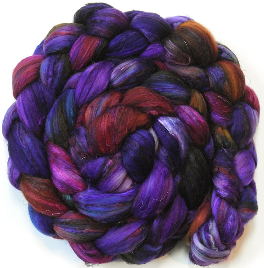 Esther (5.9 oz) Batt in a Braid #39  - Falkland Merino/ Mulberry Silk / Sari Silk (50/25/25)