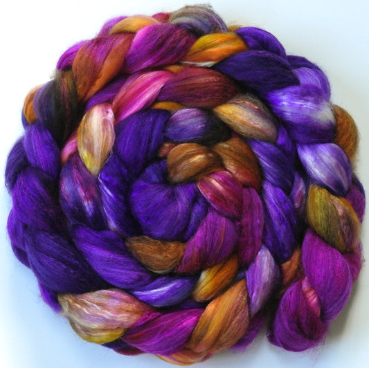 Esther (5.5 oz) - Batt in a Braid #5 - Merino/ Camel/ silk/ faux cashmere/ firestar (25/25/25/12/12)