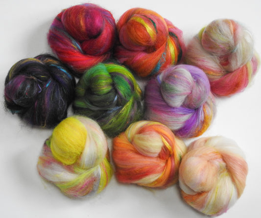 Parrot Tulips - NON-Sparkle Sticklebatts -Camel, merino, polwarth, silk, sari silk, bamboo