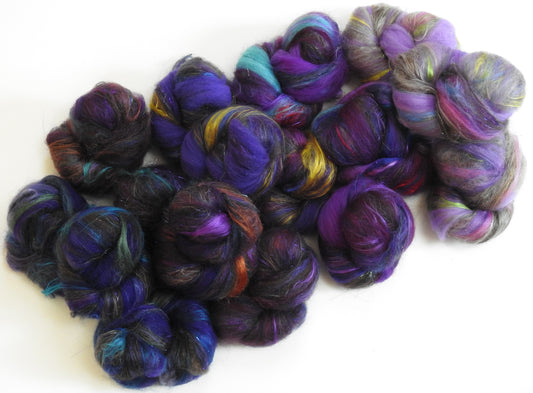 Harbinger of Spring - (4.1 oz )Sparkle Sticklebatts -Merino Fleece, Hebridean wool, YAK, silk, flax , angelina