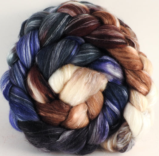 Batt in a Braid #45 - Kestrel (5.3 oz.) - Corriedale/Mulberry Silk/Rose Fiber (60/20/20) - Inglenook Fibers