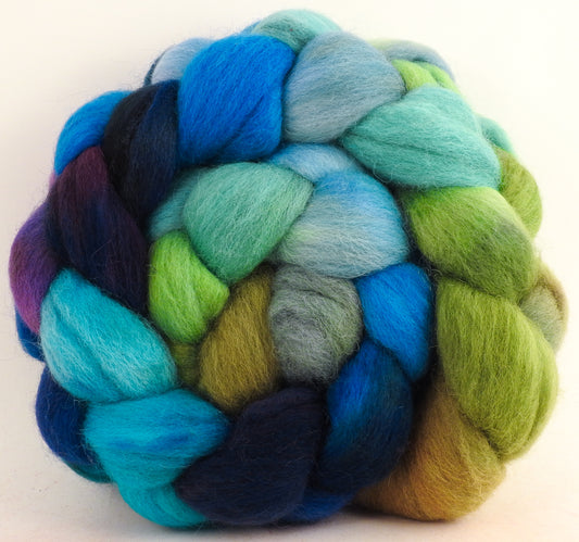 Water Pixie -(6.2 oz)  Batt in a Braid #51 - Shropshire /Falkland / Kid Mohair (60/20/20)