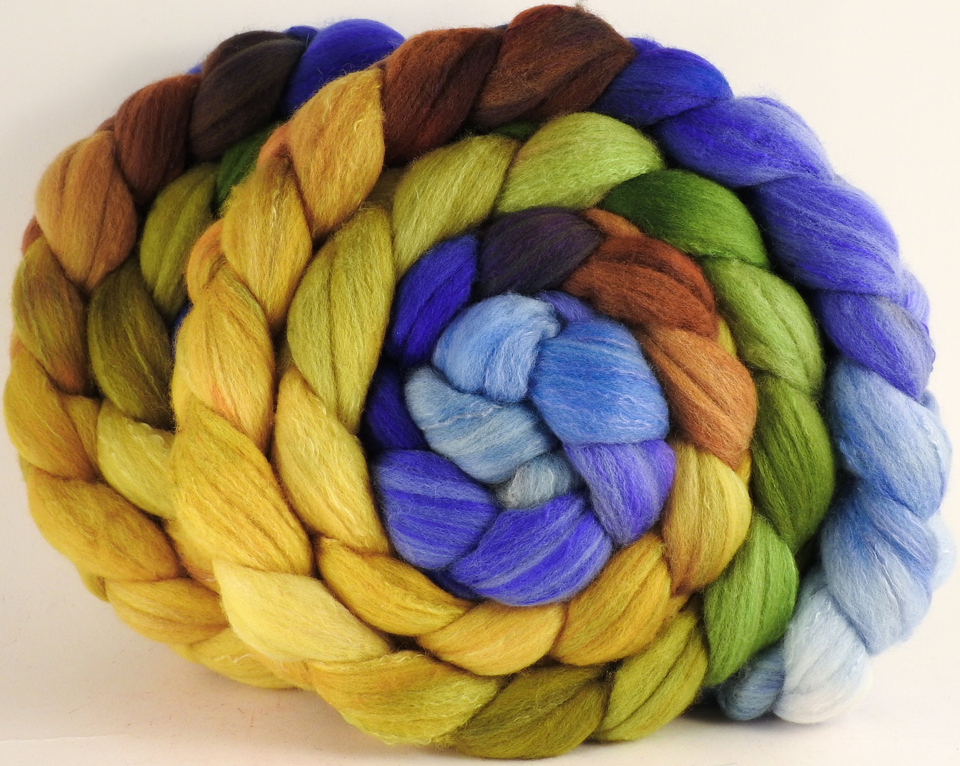 RESERVED FOR ARCTICSPINNER - Hand dyed top for spinning - (11.6 oz) Organic Polwarth / Tussah silk (80/20) - Inglenook Fibers