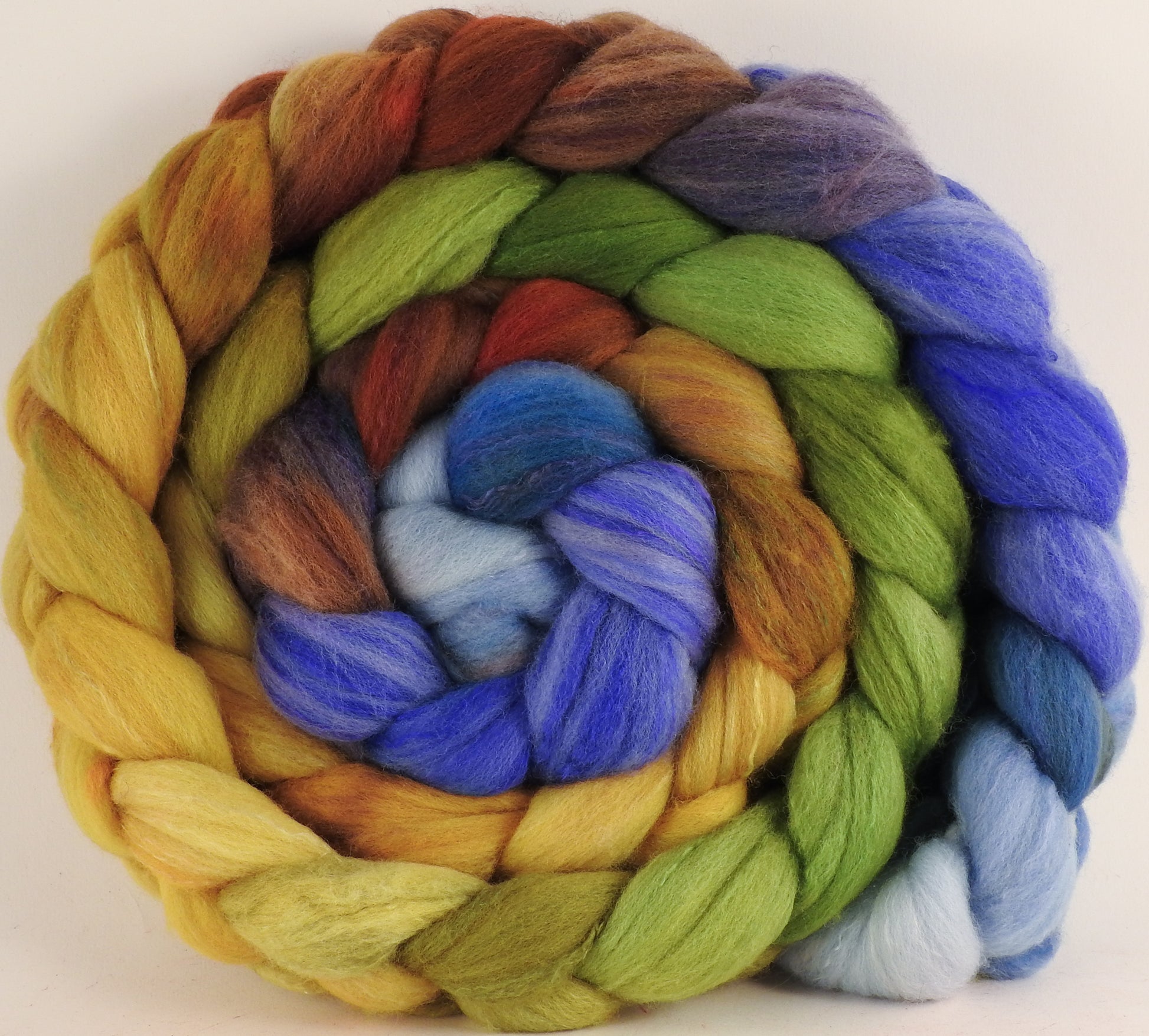 Hand dyed top for spinning - Toulouse ( lite)  - (5.8 oz) Organic Polwarth / Tussah silk (80/20) - Inglenook Fibers