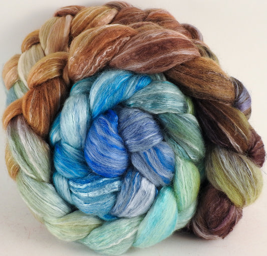 Batt in a Braid #45 - Barefoot - Corriedale/Mulberry Silk/Rose Fiber (60/20/20) - Inglenook Fibers