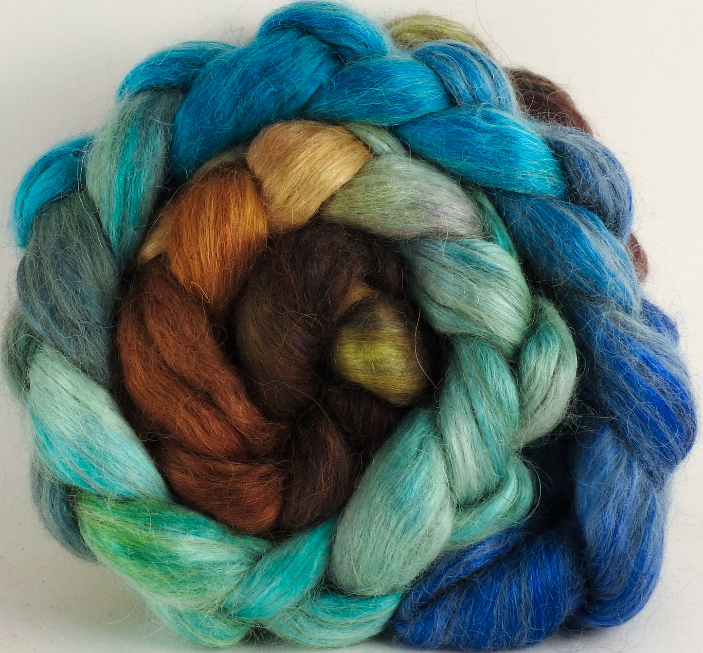 Hand-dyed wensleydale/ mulberry silk roving (65/35) - Barefoot - (5.1 oz.) - Inglenook Fibers