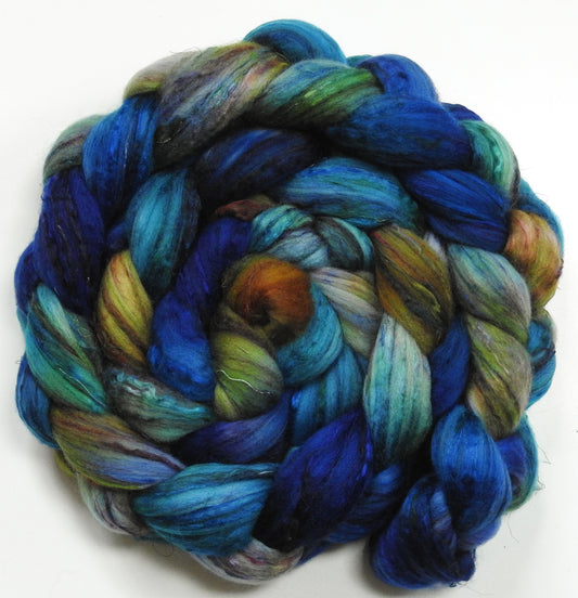 Submarine (5.7 oz) - Batt in a Braid #39  - Falkland Merino/ Mulberry Silk / Sari Silk (50/25/25)