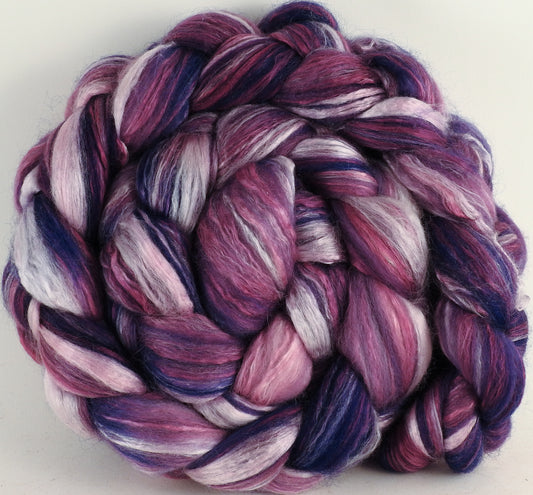 Batt in a Braid #45 - Damson Plum (5.4 oz.) - Corriedale/Mulberry Silk/Rose Fiber (60/20/20) - Inglenook Fibers