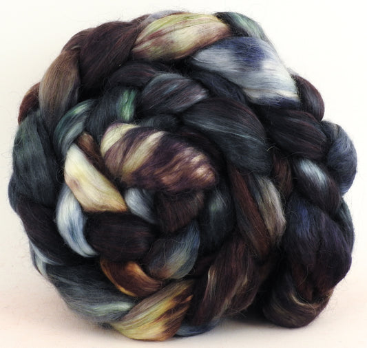 Glenstorm (6 oz.)- Hand-dyed Wensleydale/ mulberry silk roving ( 65/35)