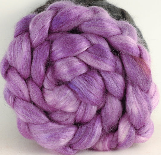 Hand-dyed wensleydale/ mulberry silk roving ( 65/35) - Evening Primrose - (5.3 oz.) - Inglenook Fibers