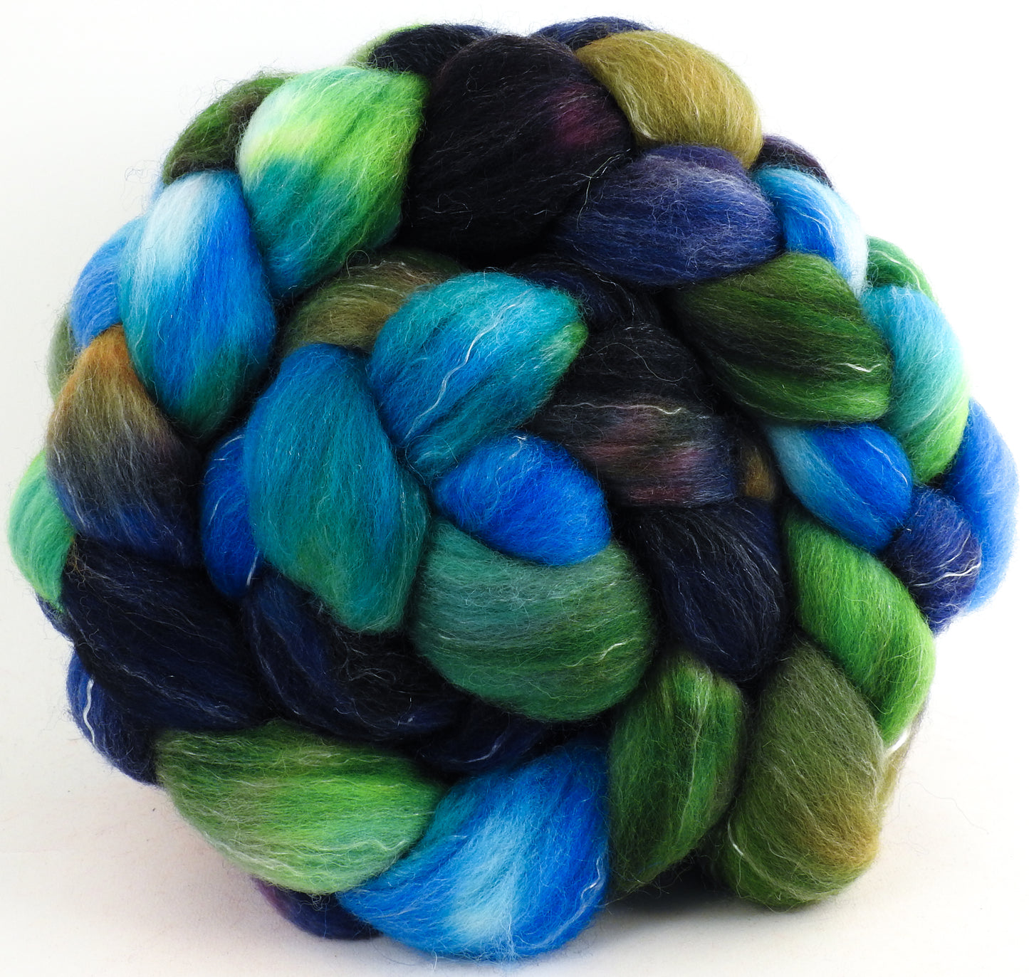 Mandarinfish (6.6 oz) - Batt in a Braid #50 - Cheviot /Falkland /Tencel (70/15/15)