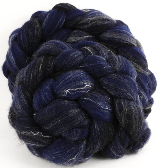 Inky (4.7 oz) - Batt in a Braid #50 - Cheviot /Falkland /Tencel (70/15/15)