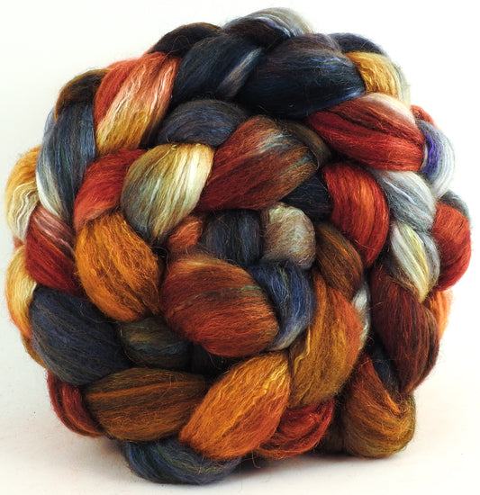 Nuts & Berries -(5.6 oz) Batt in a Braid #7 - Polwarth/ Manx / Mulberry silk/ Firestar (30/30/30/10)