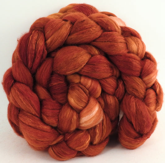 Volcano (5.5 oz) - Batt in a Braid #5- Merino/ Camel/ silk/ faux cashmere/ firestar (25/25/25/12/12)