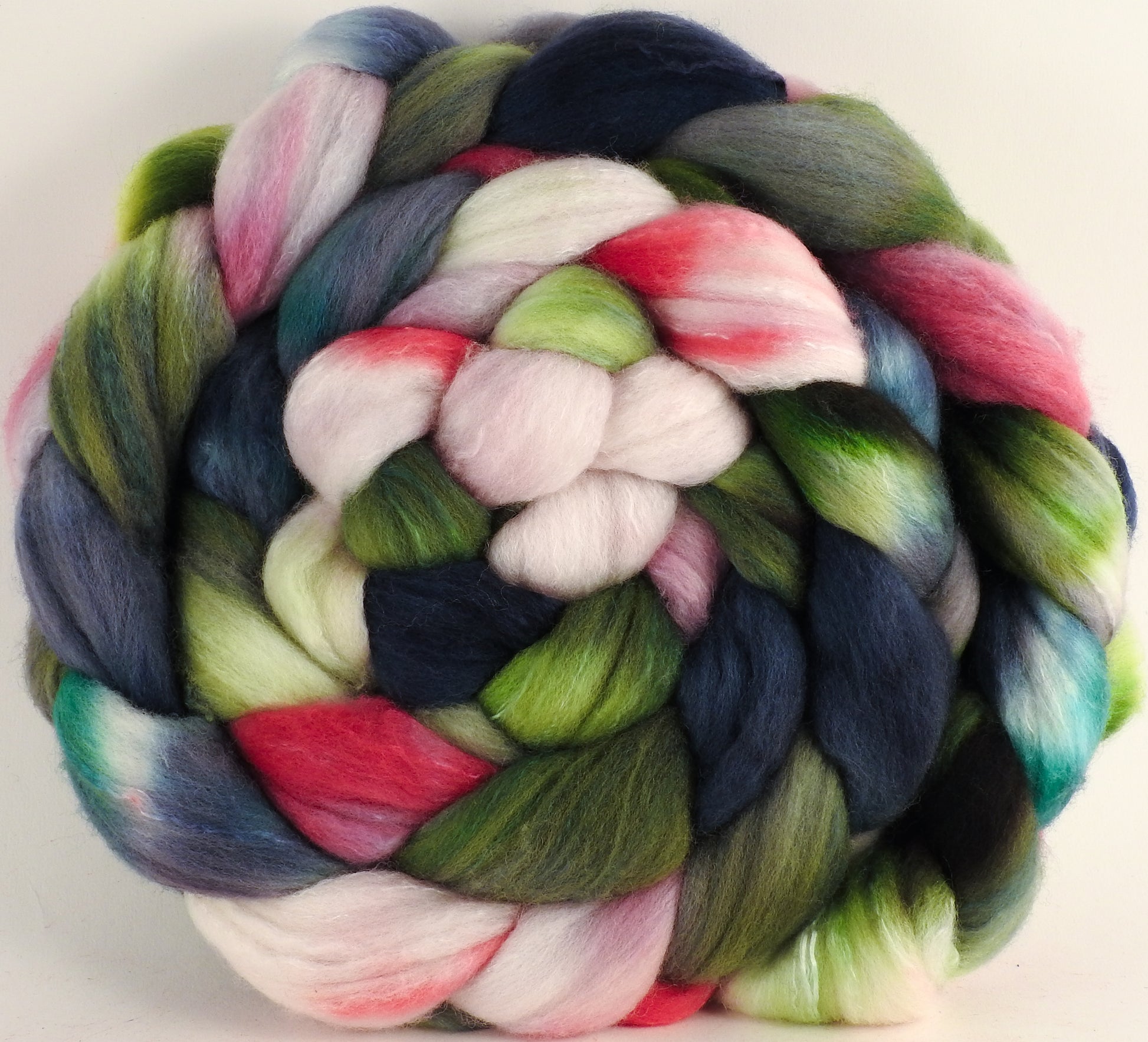 Hand dyed top for spinning - Lotus - (5.9 oz) Organic Polwarth / Tussah silk (80/20) - Inglenook Fibers