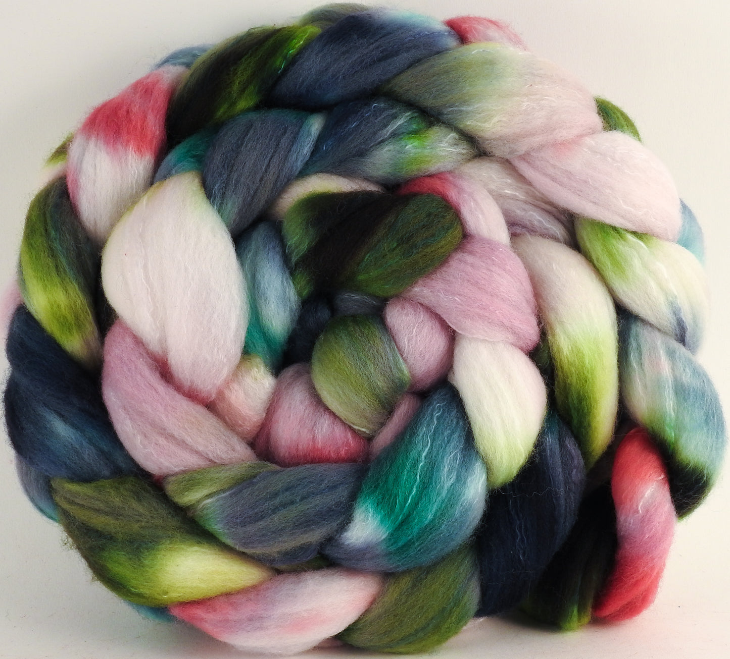 Hand dyed top for spinning - Lotus - (5.9 oz) Organic Polwarth / Tussah silk (80/20) - Inglenook Fibers