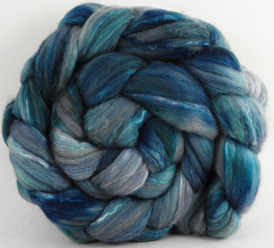 Stormy (5.5 oz )- Batt in a Braid #5- Merino/ Camel/ silk/ faux cashmere/ firestar (25/25/25/12/12)