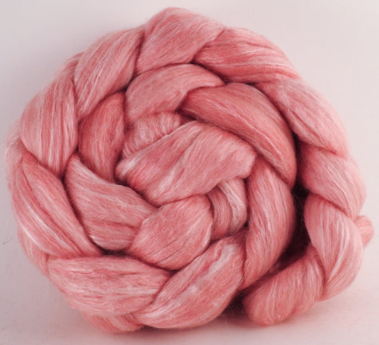 Batt in a Braid #45 - Cochineal (4.9 oz.) - Corriedale/Mulberry Silk/Rose Fiber (60/20/20) - Inglenook Fibers