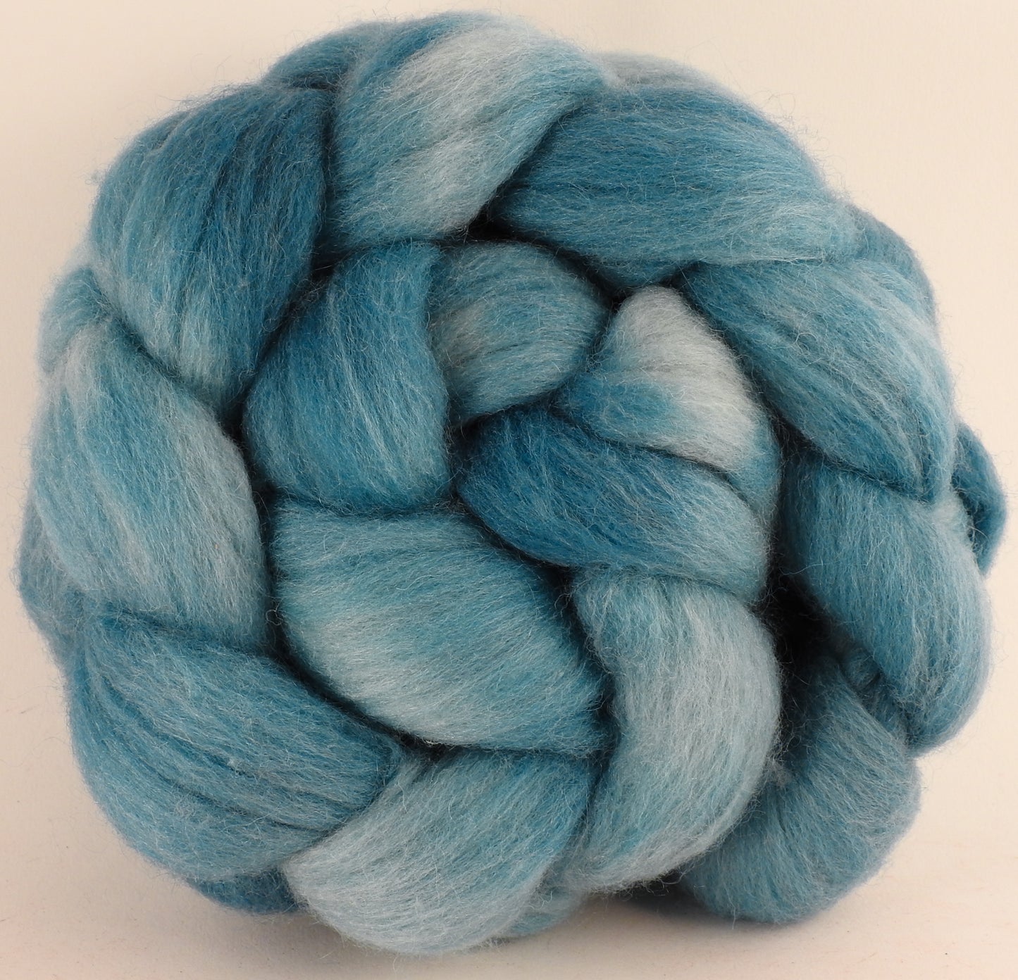 Batt in a Braid #44 - Saxon Blue - (5 oz) Southdown/Tussah Silk/Kid Mohair (65/25/10) - Inglenook Fibers