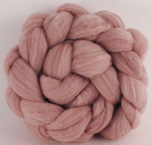 Hand dyed top for spinning -Lac/Madder - Targhee/silk/ bamboo ( 80/10/10)- 2.6 oz. - Inglenook Fibers