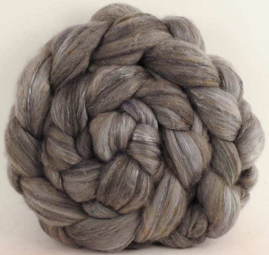 Dove (5.5 oz )- Batt in a Braid #5- Merino/ Camel/ silk/ faux cashmere/ firestar (25/25/25/12/12)