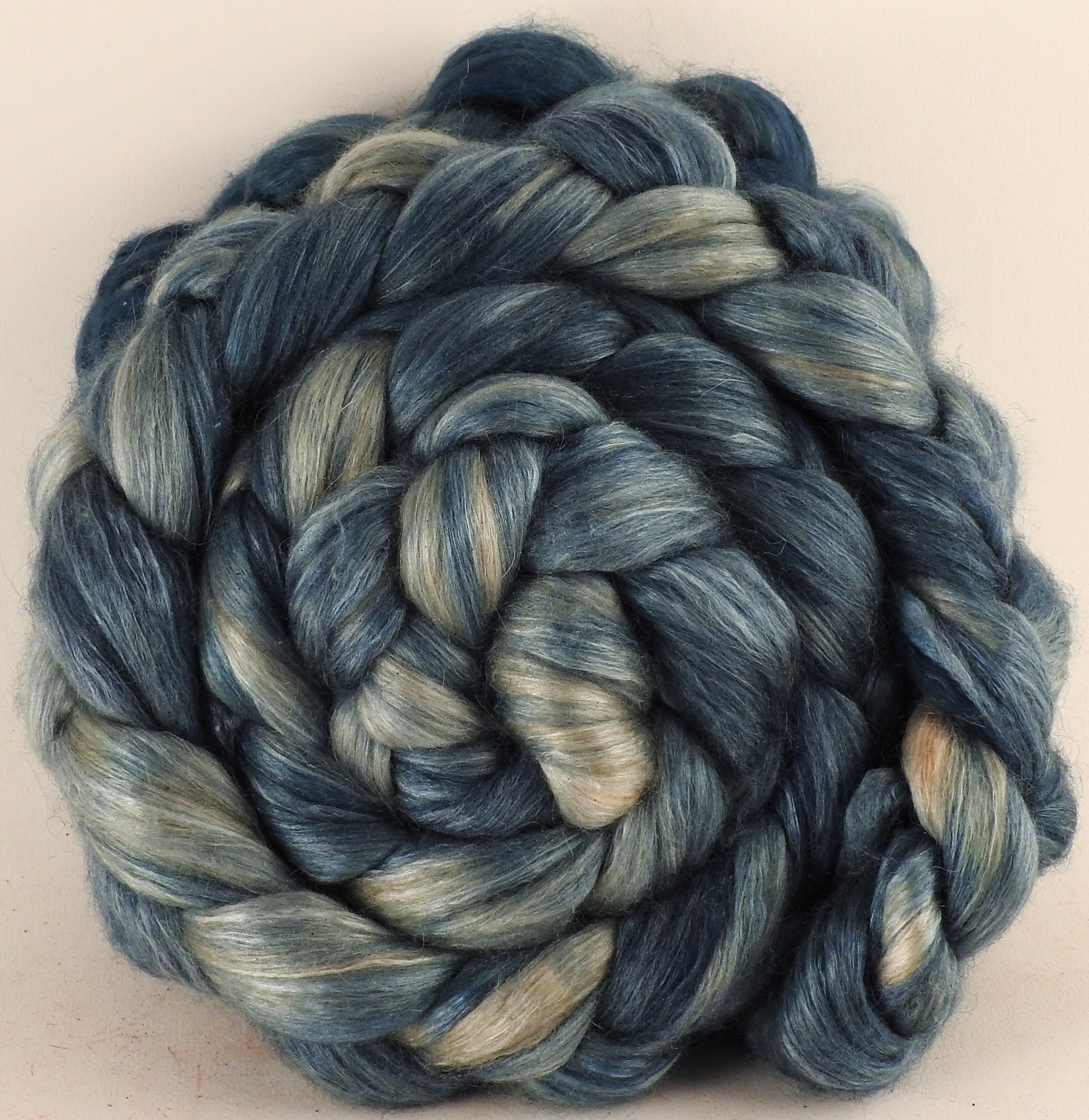 Baby camel/ tussah silk top (50/50) - Saxon Blue- 3.1 oz. - Inglenook Fibers