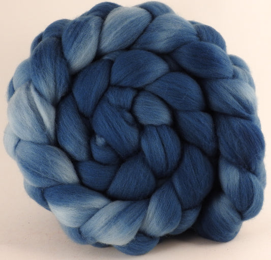 Hand dyed top for spinning - Indigo - (5.8 oz.) Organic Polwarth - Inglenook Fibers