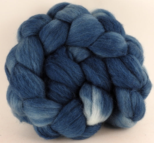 Batt in a Braid #44 - Indigo - Southdown/Tussah Silk/Kid Mohair (65/25/10) - Inglenook Fibers