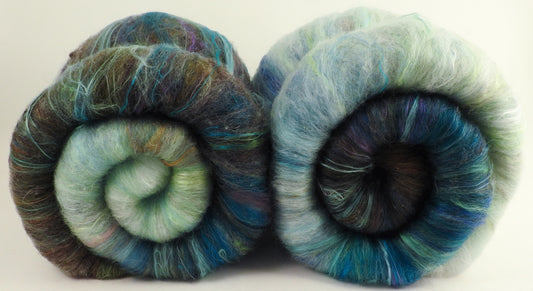 North Ronaldsay- Non- Sparkle-Roly-Poly Batts- 30% North Ronaldsay Roving, merino, silk, polwarth, bamboo, NO NOIL