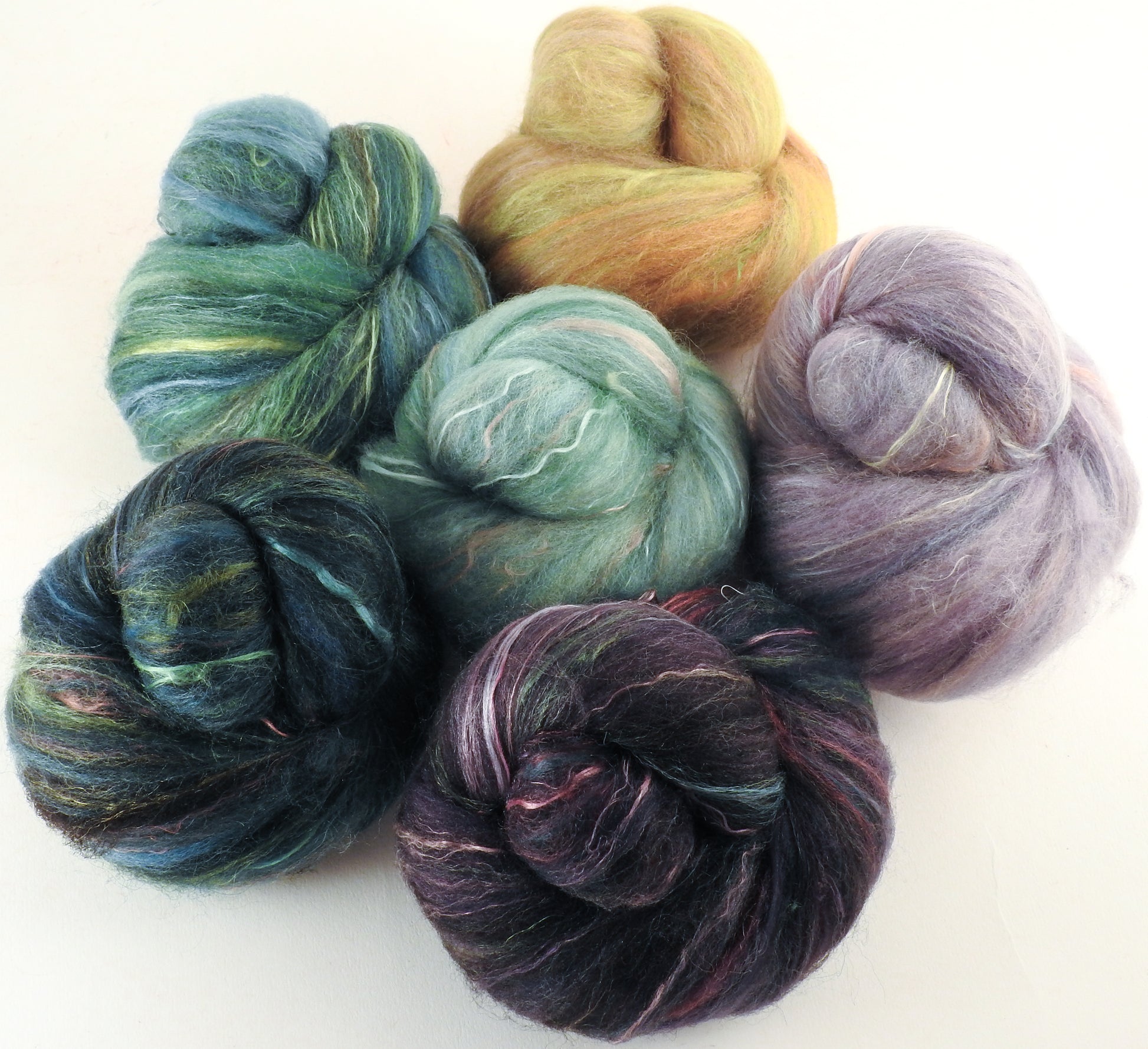 Natural Dyed Fiber Batts -Starling - 80% wool, 20% silk - 4.3 oz. - Inglenook Fibers