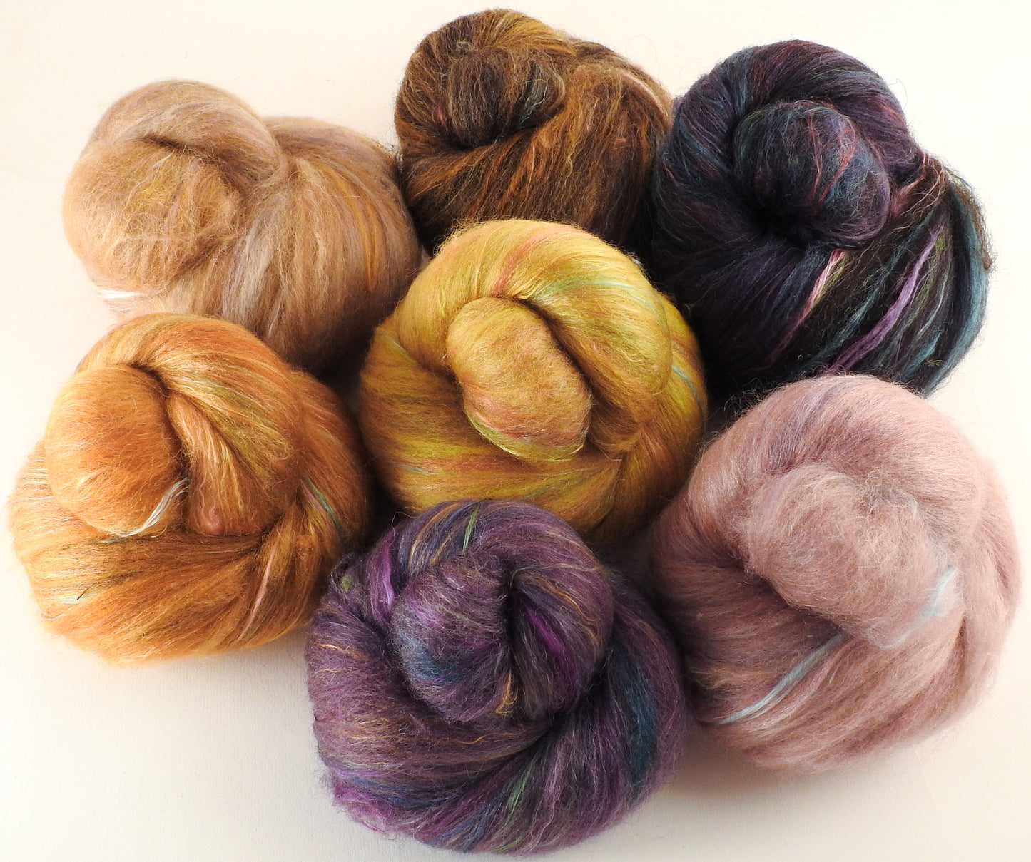 Natural Dyed Fiber Batts - Fungi - 80% wool, 20% silk - 5.1 oz. - Inglenook Fibers