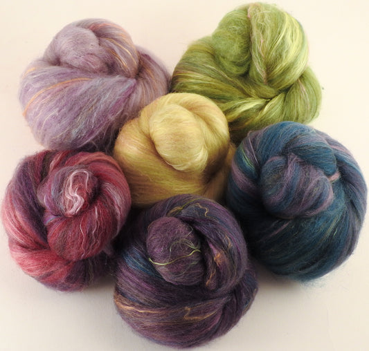 Natural Dyed Fiber Batts - Pasque Flower - 80% wool, 20% silk - Inglenook Fibers