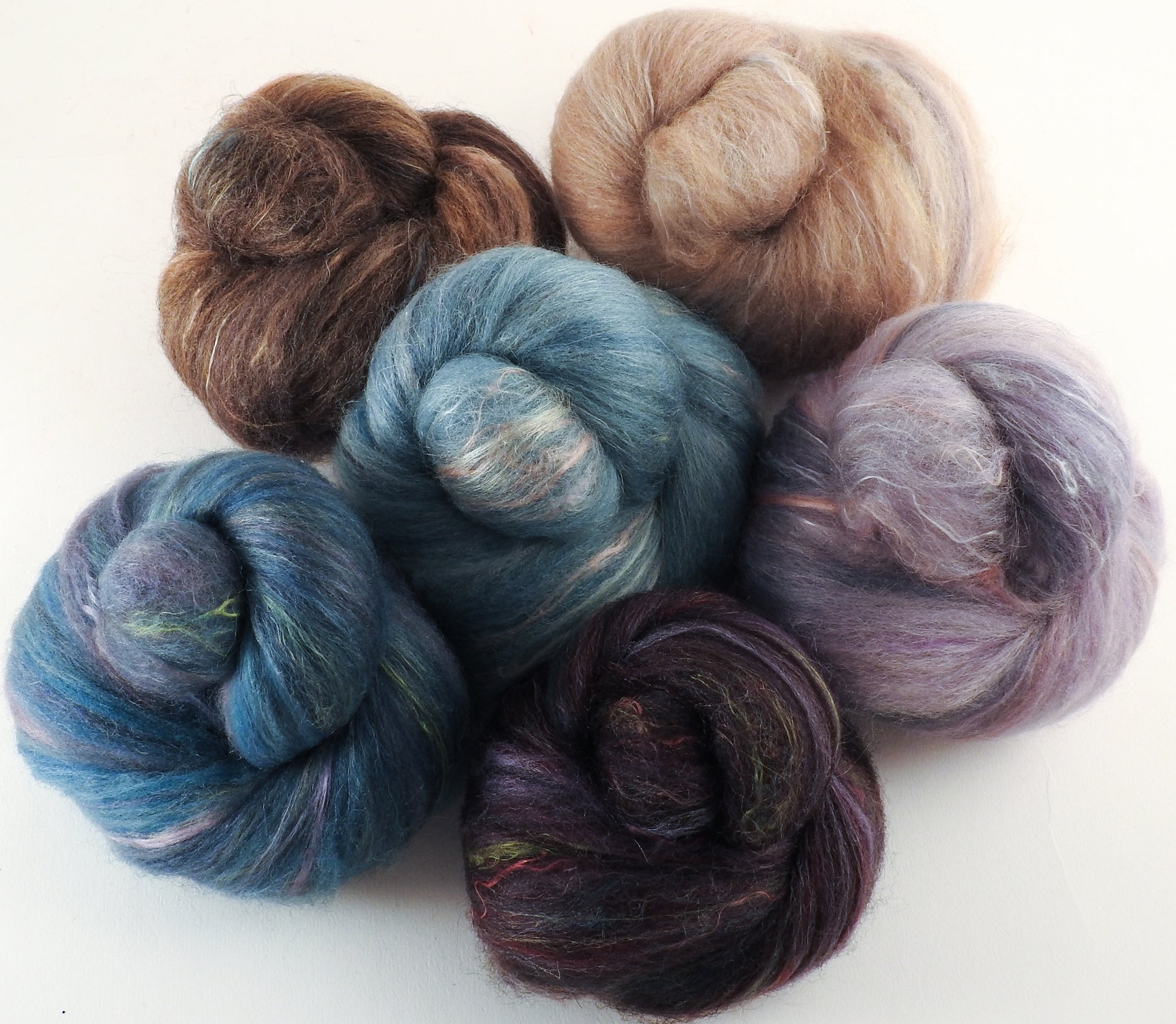 Natural Dyed Fiber Batts - House Sparrows - 80% wool, 20% silk - Inglenook Fibers