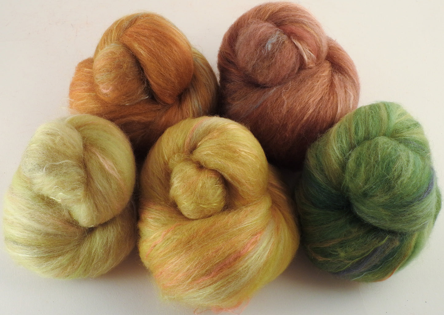 Natural Dyed Fiber Batts -Meadow Buttercup - 80% wool, 20% silk - 3.4 oz. - Inglenook Fibers