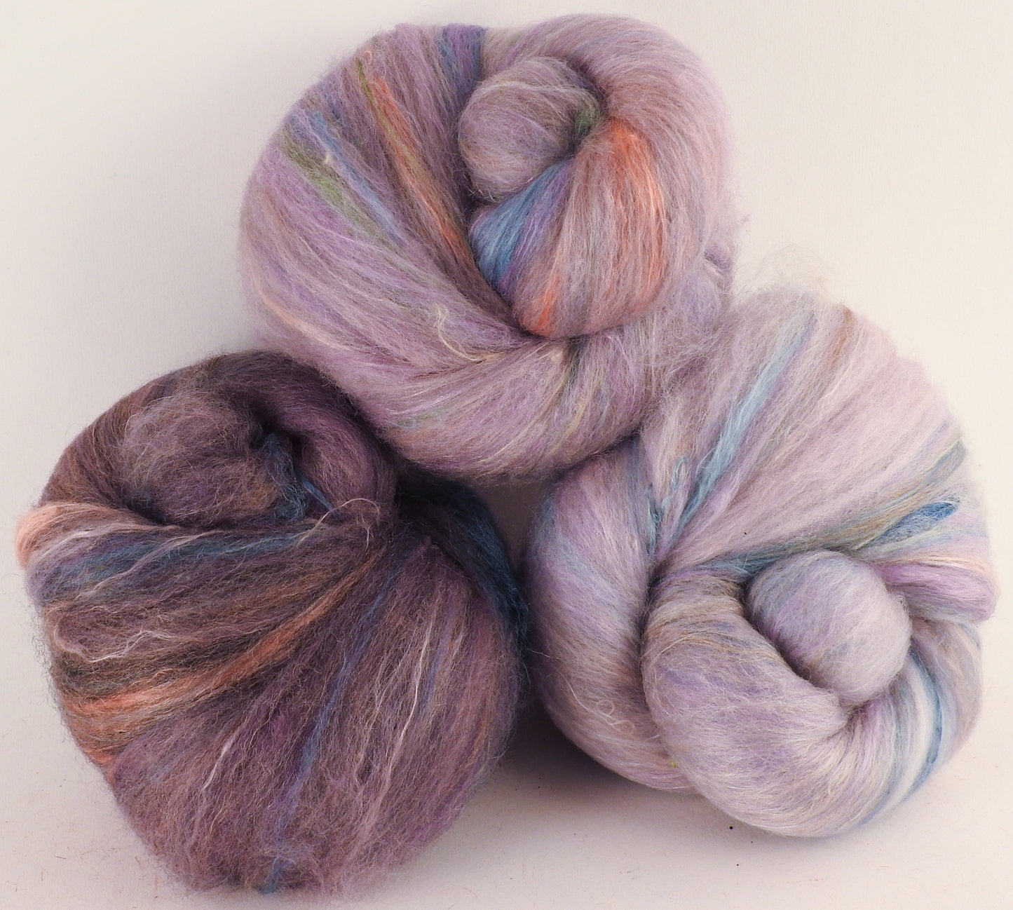 Natural Dyed Fiber Batts -Purple Heart's-ease - 80% wool, 20% silk - 3.4 oz. - Inglenook Fibers