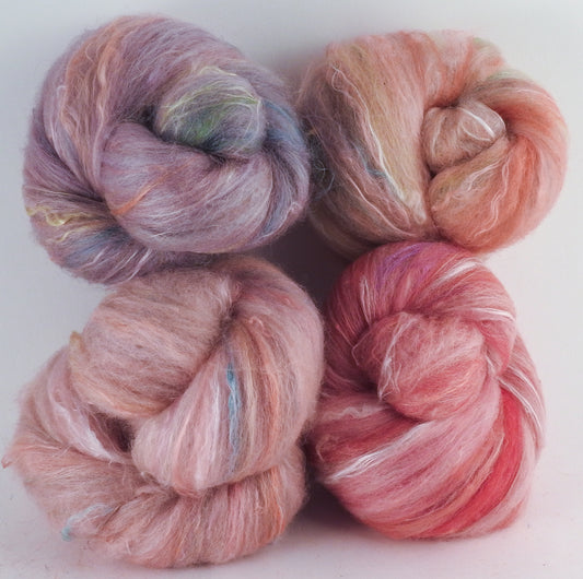 Natural Dyed Fiber Batts -Honeysuckle - 80% wool, 20% silk - 4.2 oz. - Inglenook Fibers