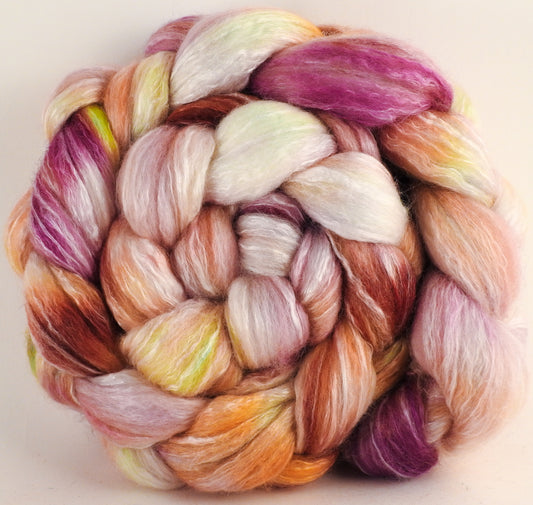 Batt in a Braid #45 - Petit Fours ( lite) (5.6 oz.) - Corriedale/Mulberry Silk/Rose Fiber (60/20/20) - Inglenook Fibers