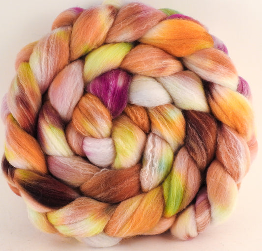 Hand dyed top for spinning -Petit Fours ( Lite)  (5.7 oz.) Targhee/silk/ bamboo ( 80/10/10) - Inglenook Fibers