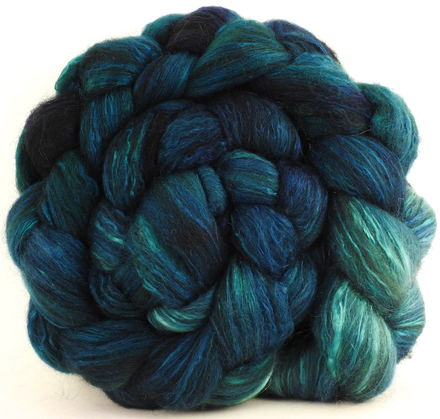 Maelstrom -(5.9 oz) Batt in a Braid #7 - Polwarth/ Manx / Mulberry silk/ Firestar (30/30/30/10)