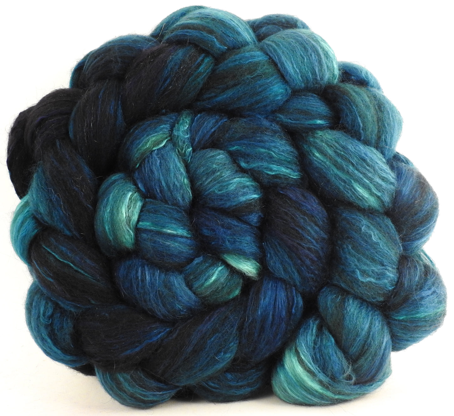 Maelstrom -(5.9 oz) Batt in a Braid #7 - Polwarth/ Manx / Mulberry silk/ Firestar (30/30/30/10)