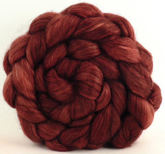 Sumac (5.7 oz)-Hand-dyed wensleydale/ mulberry silk roving (65/35)