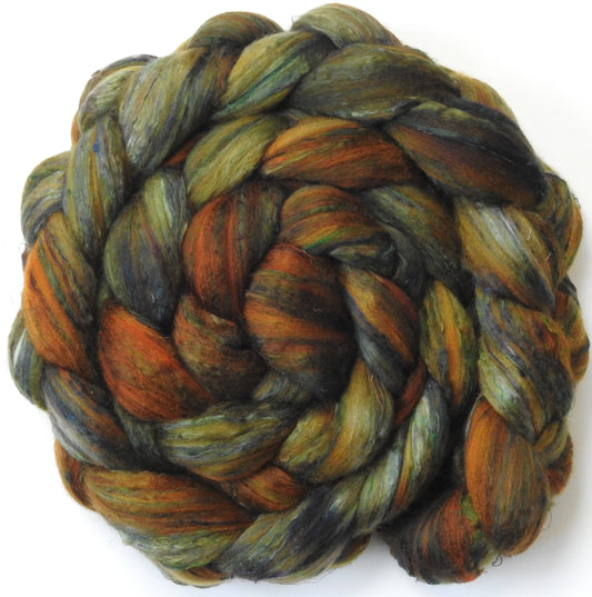 Bracken (5.6 oz) - Batt in a Braid #39ish - Falkland Merino/ Mulberry Silk / Sari Silk (60/25/15)