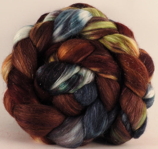 Batt in a Braid #41-The Walrus -Llama / Merino ( 18 mic.)/ Mulberry silk/ Stellina (40/30/25/5) - Inglenook Fibers