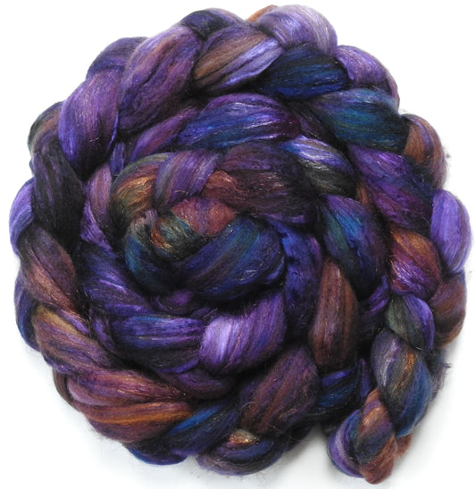 Sherlock (5.4 oz.) Batt in a Braid #7 - Polwarth/ Manx / Mulberry silk/ Firestar (30/30/30/10)