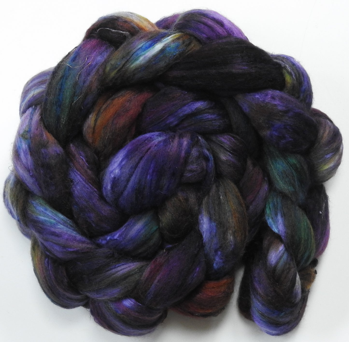 Sherlock - Batt in a Braid #39ish - Falkland Merino/ Mulberry Silk / Sari Silk (60/25/15)