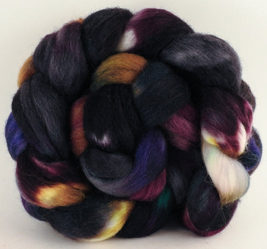 Batt in a Braid #44- Nuummite (6 oz) - Southdown/Tussah Silk/Kid Mohair (65/25/10) - Inglenook Fibers