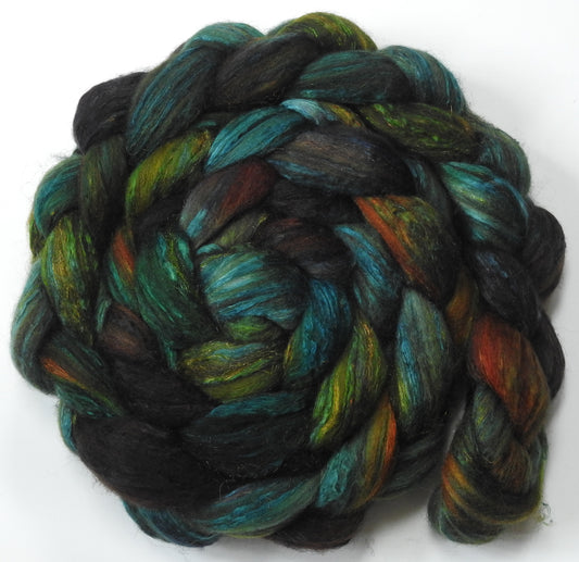 Entish (5.5 oz.) Batt in a Braid #7 - Polwarth/ Manx / Mulberry silk/ Firestar (30/30/30/10)