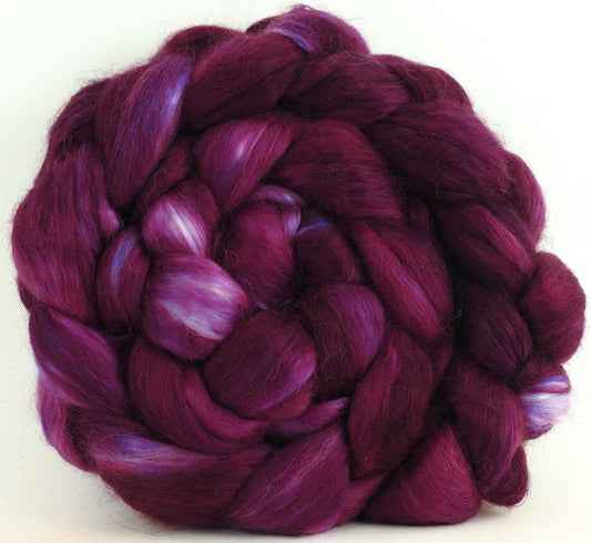 Boysenberry (5.4 oz)-Hand-dyed wensleydale/ mulberry silk roving (65/35)