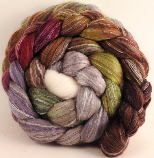 Batt in a Braid #45 - Pussy Willow (5.6 oz.) - Corriedale/Mulberry Silk/Rose Fiber (60/20/20) - Inglenook Fibers